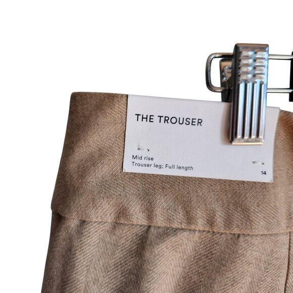 Ann Taylor Pants 14 Women's Tan The Trouser Mid Rise Office Career NEW - Picture 10 of 11